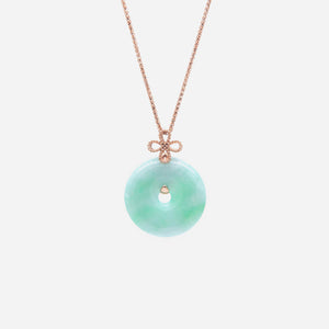 AURUM 金 18K Pendant in Apple Green Jade in Rose Gold