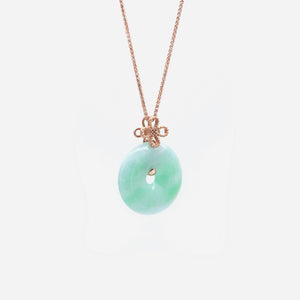 AURUM 金 18K Pendant in Apple Green Jade in Rose Gold