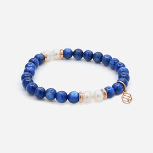 Pearl • Kyanite • Beaded Bracelet