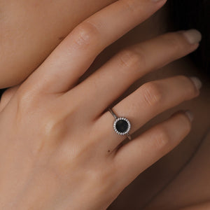 ETERNITY 緣 Small Ring in Black Jade