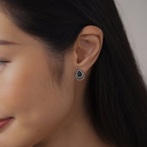 AQUA 水 Earring Studs in Black Jade