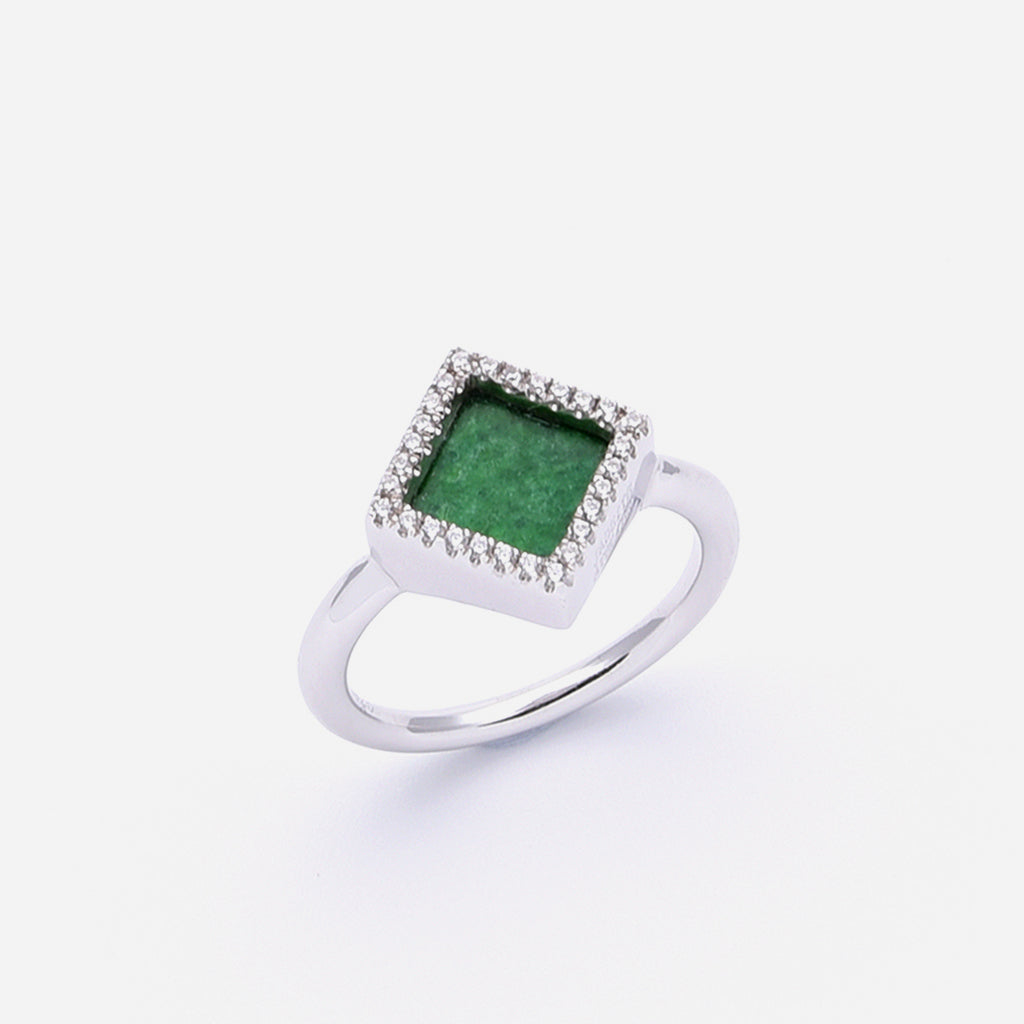 TERRA 方 Ring in Green Jade