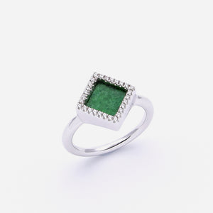TERRA 方 Ring in Green Jade