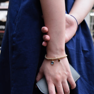 Blue Topaz Birthstone Beaded Bracelet