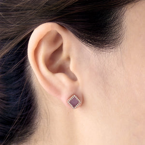 TERRA 方 Earring Studs in Lavender Jade