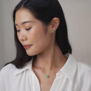 EDEN 悅 Necklace in Apple Green Jade [14K/18K solid gold option]