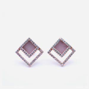 TERRA 方 Earring Studs in Lavender Jade