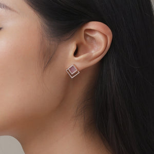 TERRA 方 Earring Studs in Lavender Jade