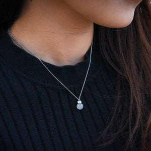 EDEN 悅 Bead Necklace in Ice White Jade