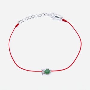 AURUM 金 18K JadeLine Fish Bracelet in Apple Green Jade