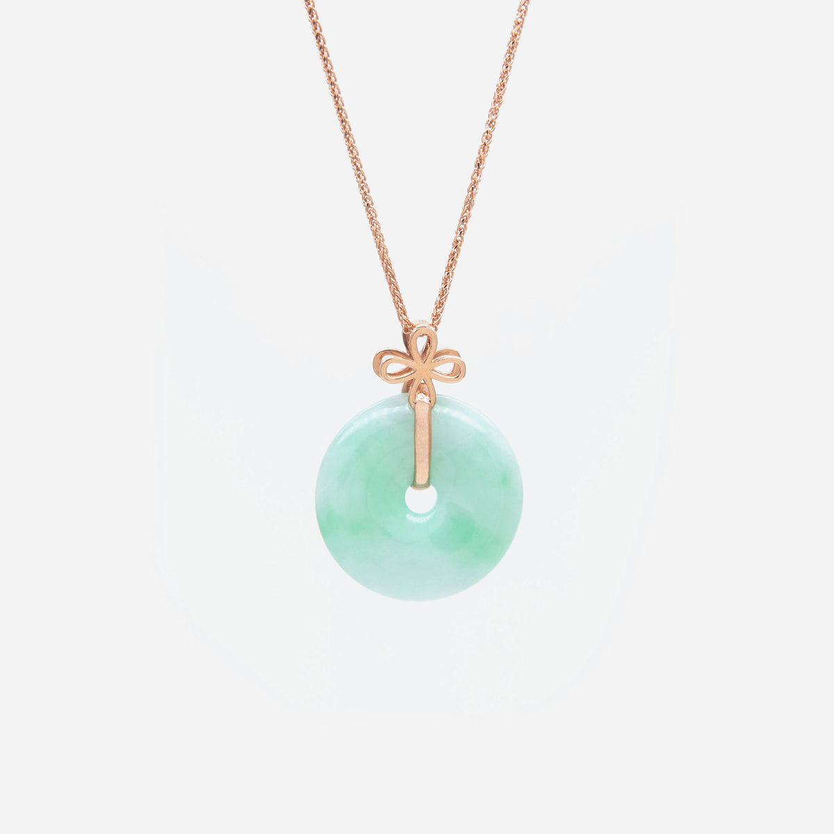 AURUM 金 18K Pendant in Apple Green Jade in Rose Gold