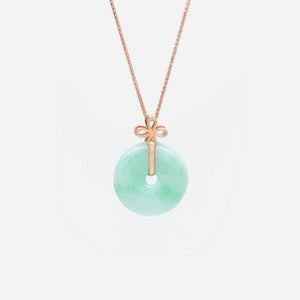 AURUM 金 18K Pendant in Apple Green Jade in Rose Gold