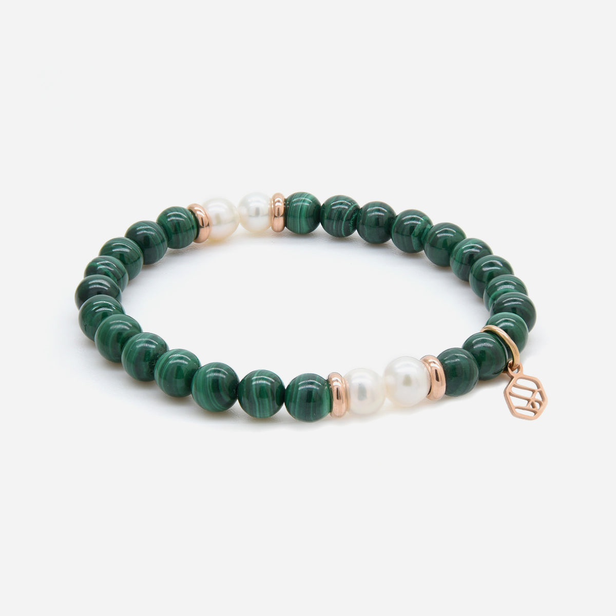 Pearl • Malachite • Beaded Bracelet
