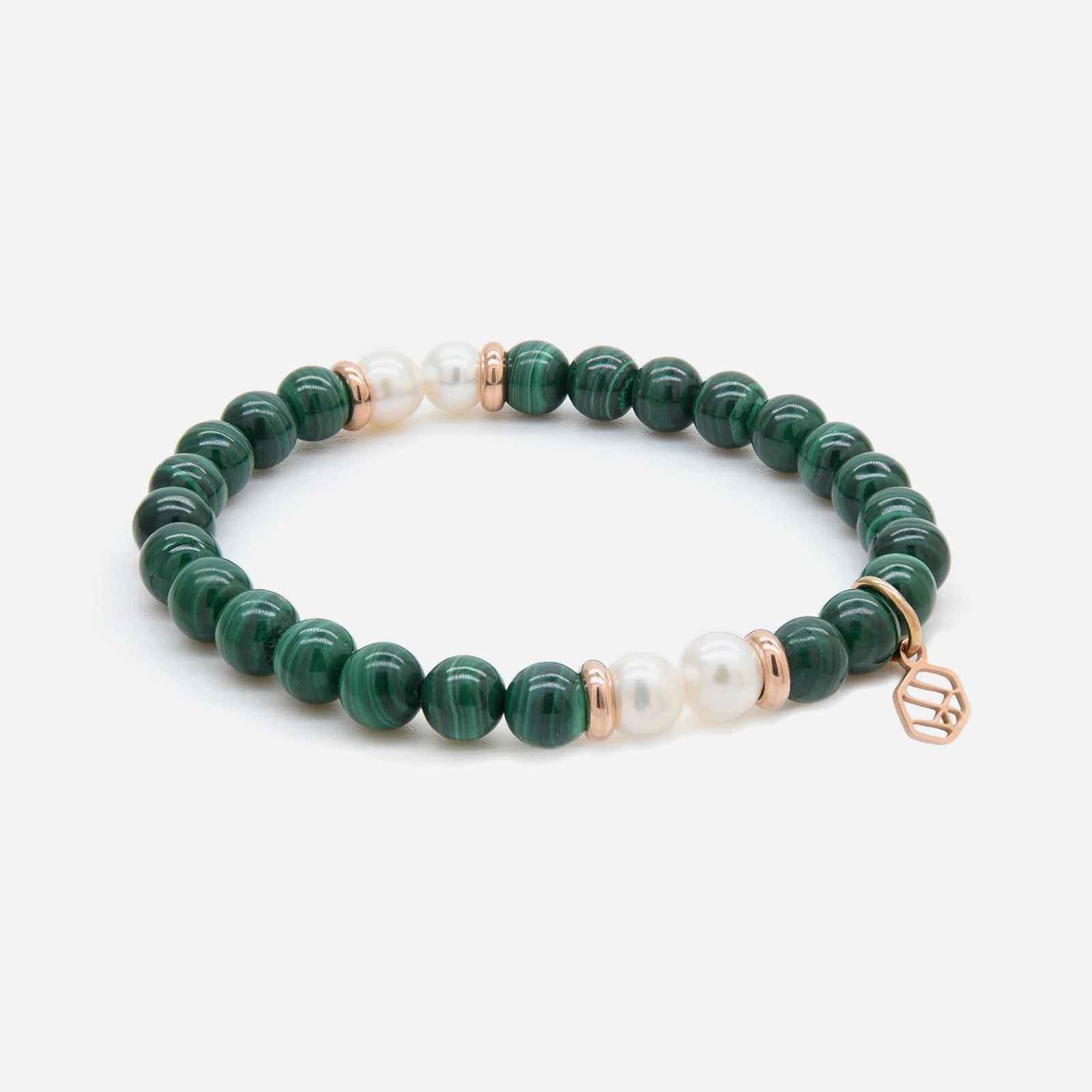 Pearl • Malachite • Beaded Bracelet