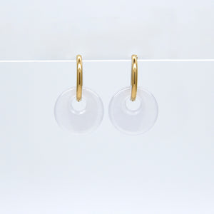 CONCEPT Hoop Earrings in Ice White Jade