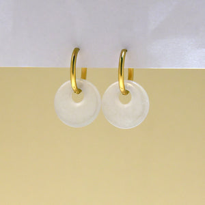 CONCEPT Hoop Earrings in Ice White Jade