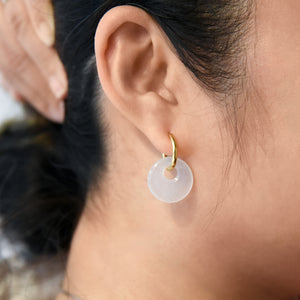 CONCEPT Hoop Earrings in Ice White Jade