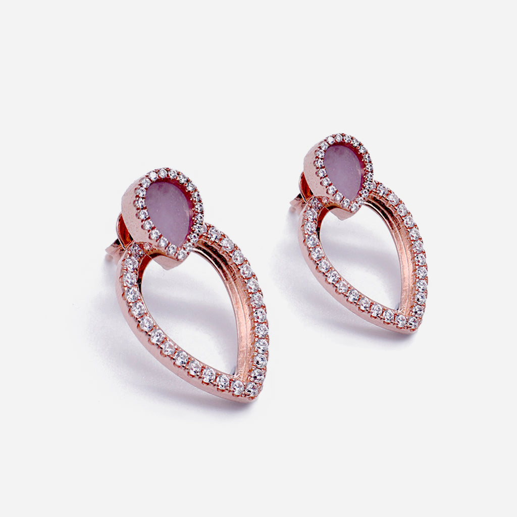 AQUA 水 Earring Studs in Lavender Jade