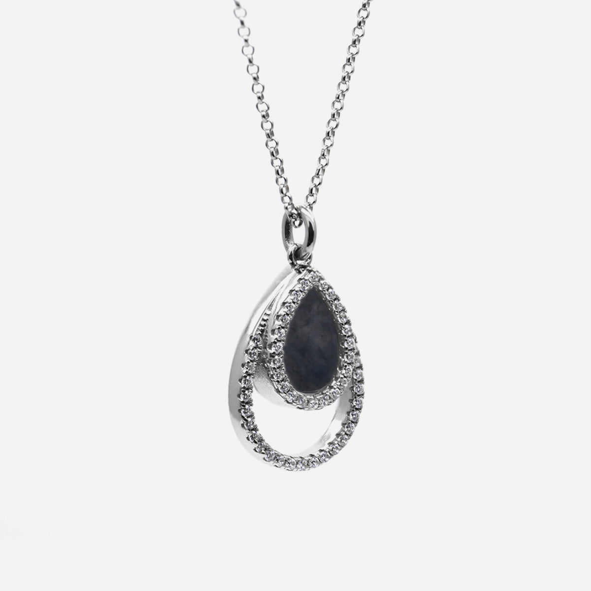 AQUA 水 Necklace in Black Jade