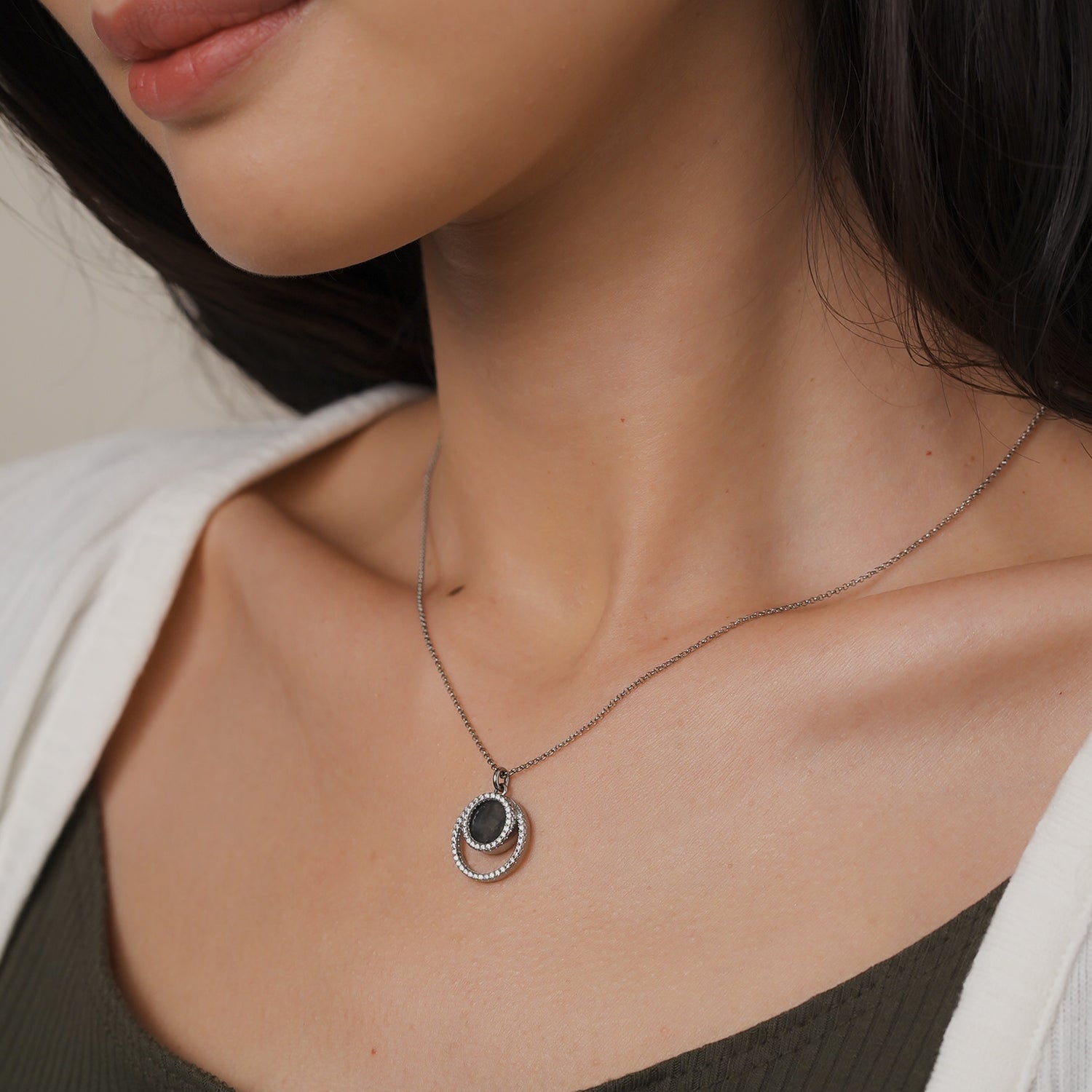 ETERNITY 緣 Necklace in Black Jade