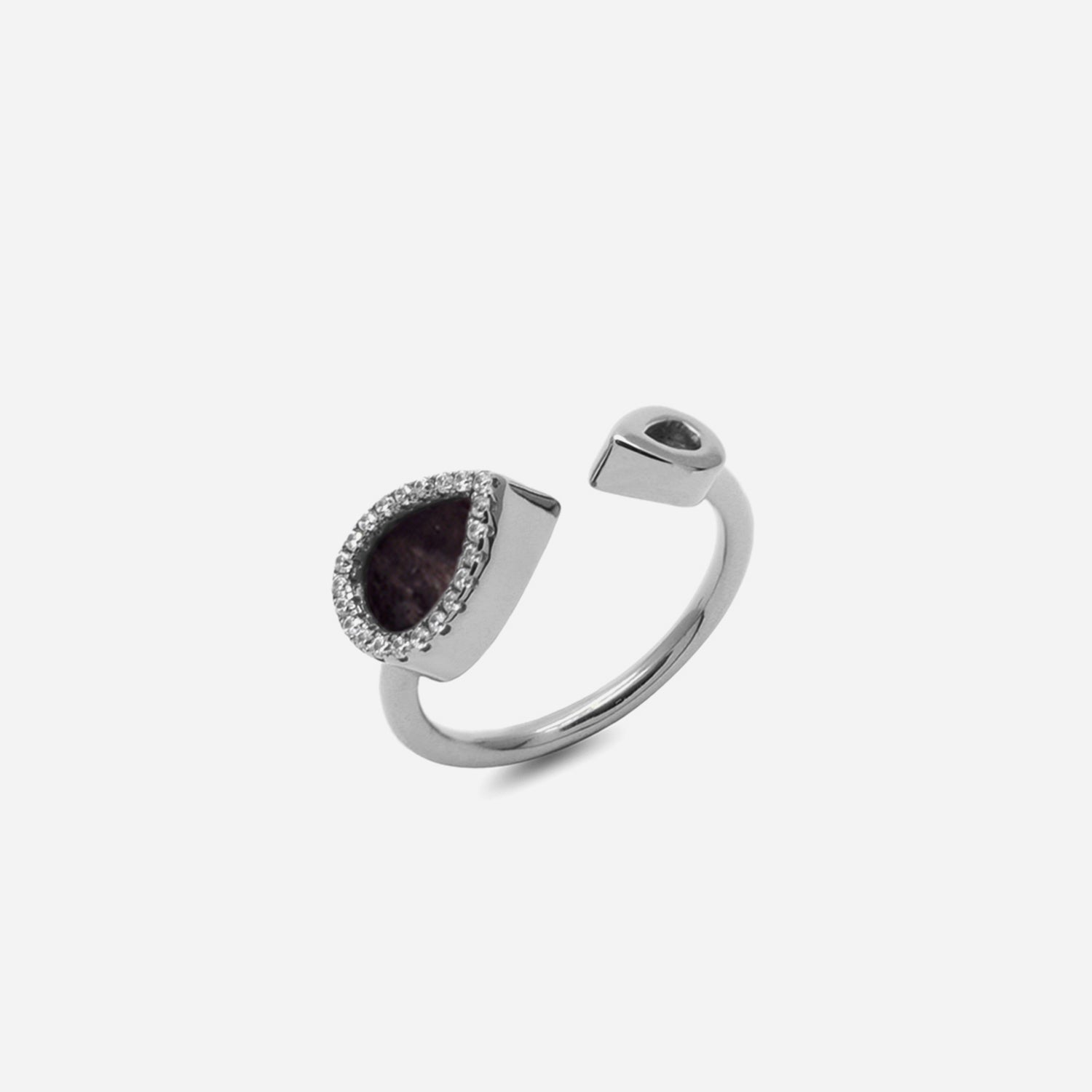 AQUA 水 Open Ring in Black Jade