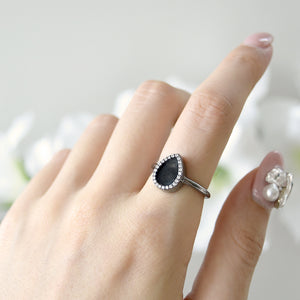 Natural black jade ring in modern style