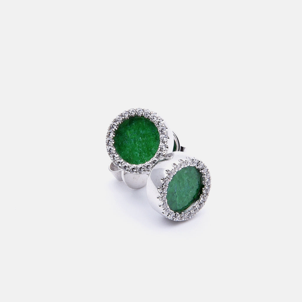 ETERNITY 緣 Earring Studs in Green Jade