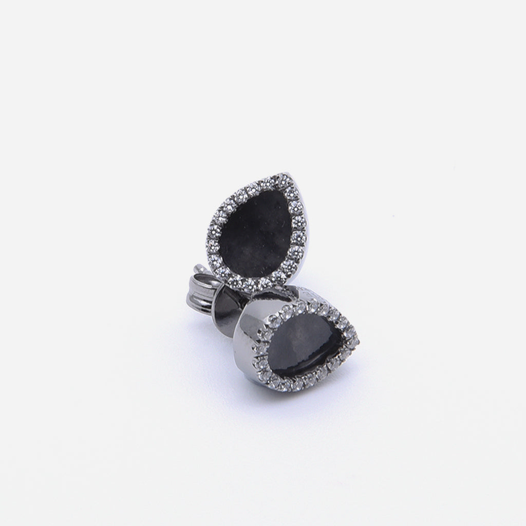 AQUA 水 Earring Studs in Black Jade