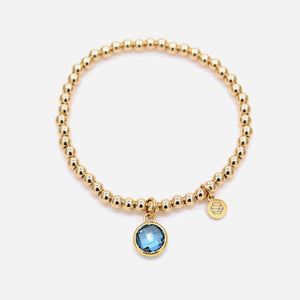 Blue Topaz Birthstone Beaded Bracelet