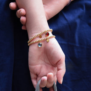 Garnet Birthstone Beaded Bracelet