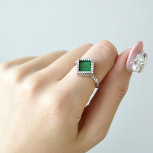 TERRA 方 Ring in Green Jade
