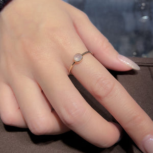 AURUM 金 18K Ring in Ice White Jade