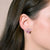 紫玉扇形耳環