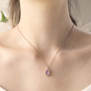 Natural lavender jade necklace in minimal style