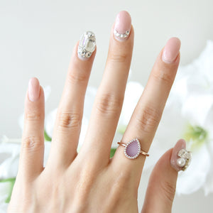 Natural lavender jade ring by Jadeite Atelier