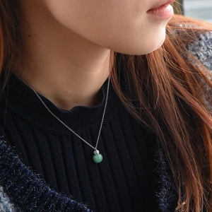 EDEN 悅 Bead Necklace in Apple Green Jade