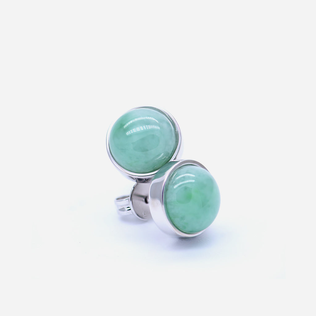 EDEN 悅 Earring Studs in Apple Green Jade