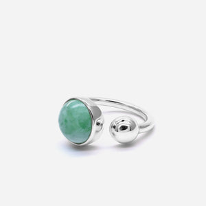 EDEN 悅 Open Ring in Apple Green Jade