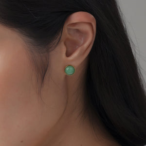 EDEN 悅 Earring Studs in Apple Green Jade