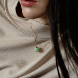 EDEN 悅 Necklace in Apple Green Jade [14K/18K solid gold option]