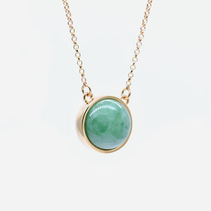 EDEN 悅 Necklace in Apple Green Jade [14K/18K solid gold option]