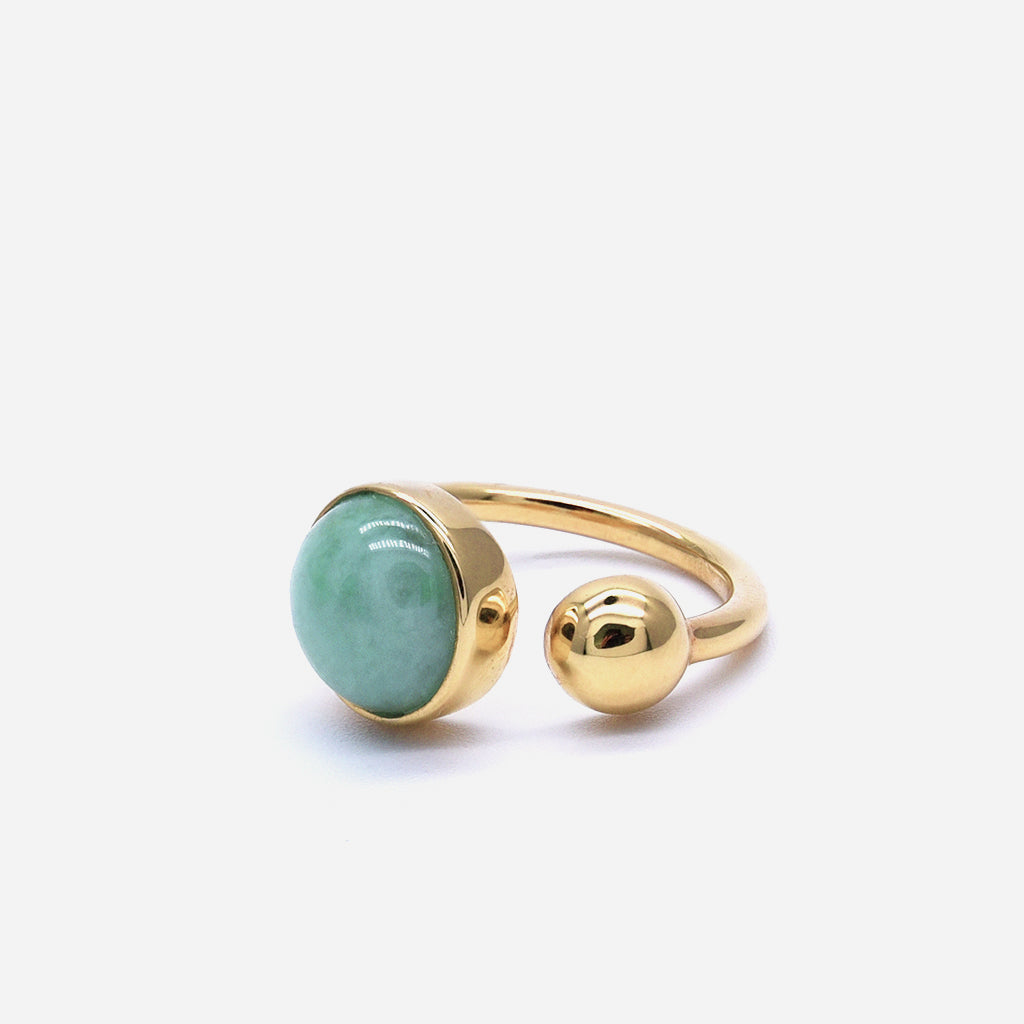 EDEN 悅 Open Ring in Apple Green Jade