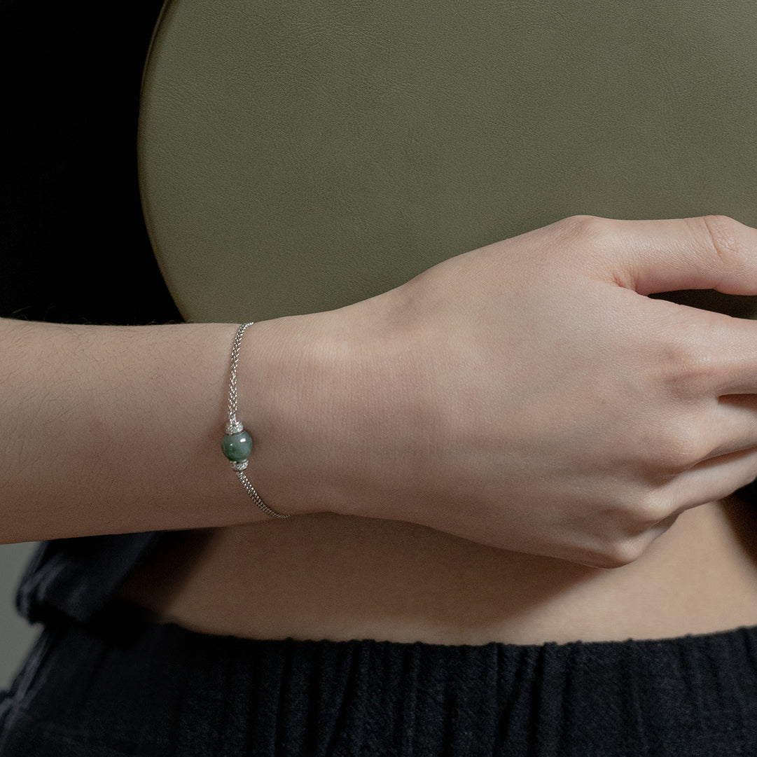 EDEN 悅 Bracelet in Basil Green Jade