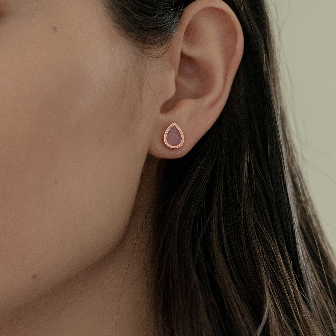 AQUA 水 Earring Studs in Lavender Jade