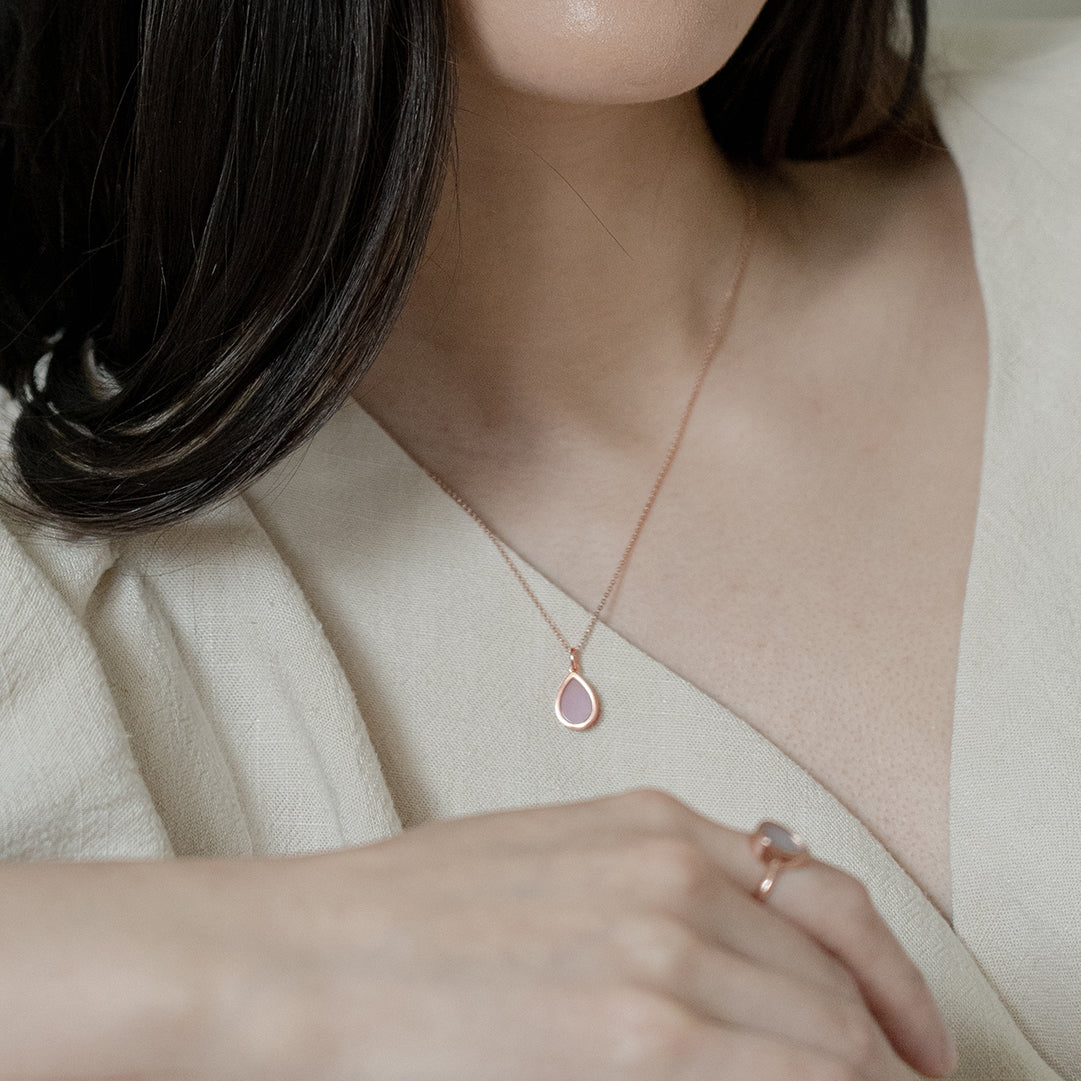 AQUA 水 Necklace in Lavender Jade