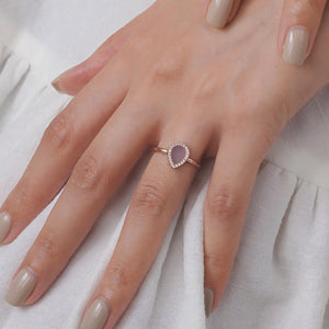 AQUA 水 Small Ring in Lavender Jade