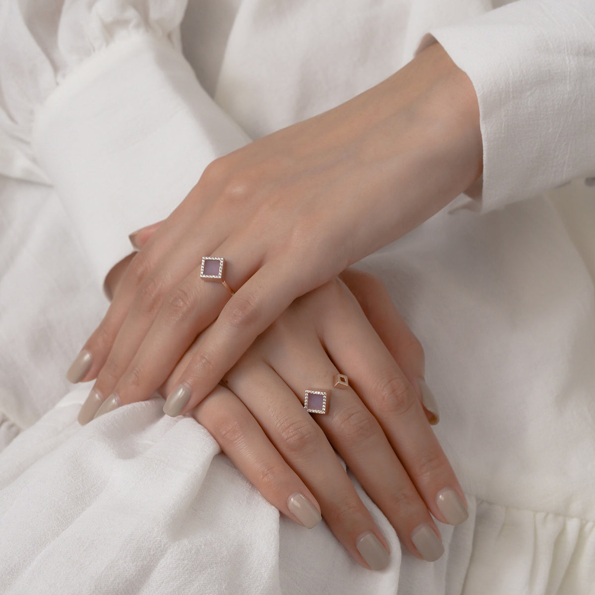 TERRA 方 Small Ring in Lavender Jade