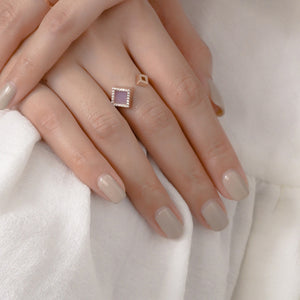 TERRA 方 Open Ring in Lavender Jade