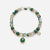 Malachite Moonstone Green Phantom Beaded Bracelet w/ Birthstone Charm