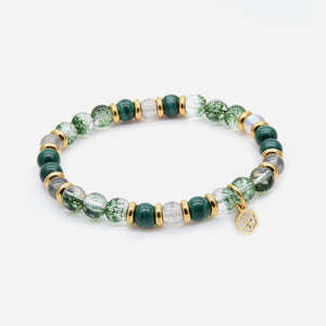 Malachite Moonstone Green Phantom Beaded Bracelet